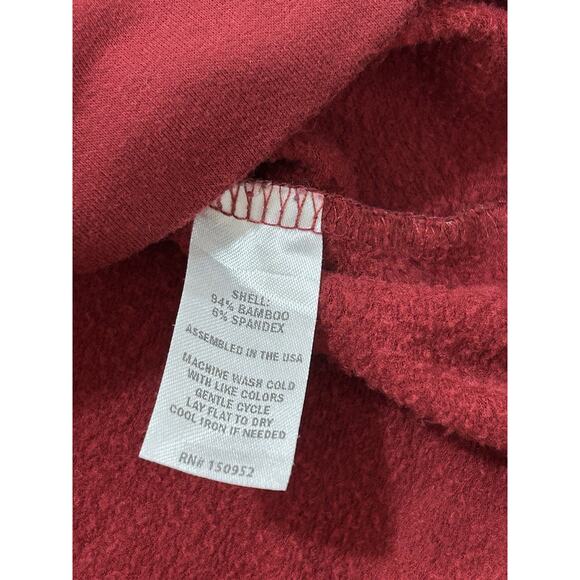 California Cowboy Unisex Sz Large Deep Red Wagyu Fleece Sweatshirt Bamboo - Picture 6 of 9